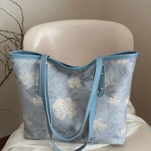 حقيبة كبيرة السعة للنساء بتصميم نقشة الزهور